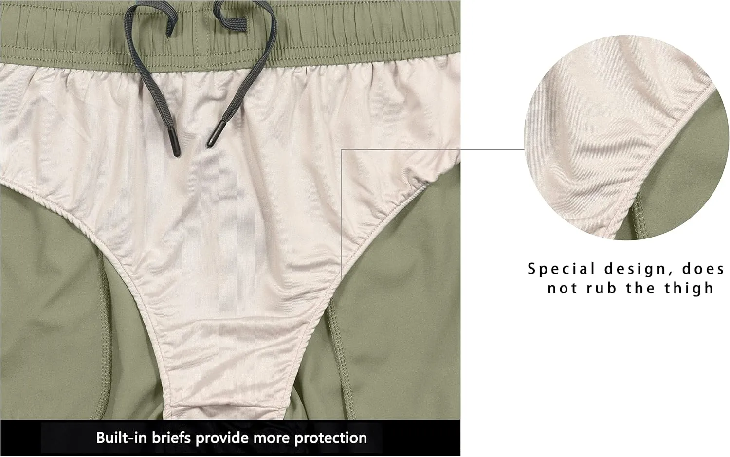 Little Donkey Andy Women's Quick-Dry Running Shorts, High Waist Stretch Workout Hiking Bicycle Athletic Shorts with Liner