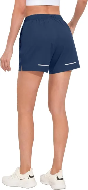 Little Donkey Andy Women's Running Shorts, Lightweight Stretch Workout Outdoor Hiking Bicycle Athletic Shorts with Pockets
