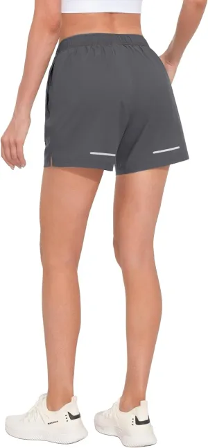 Little Donkey Andy Women's Running Shorts, Lightweight Stretch Workout Outdoor Hiking Bicycle Athletic Shorts with Pockets