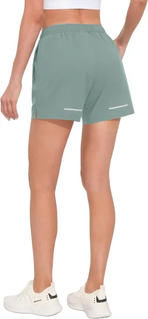 Little Donkey Andy Women's Running Shorts, Lightweight Stretch Workout Outdoor Hiking Bicycle Athletic Shorts with Pockets