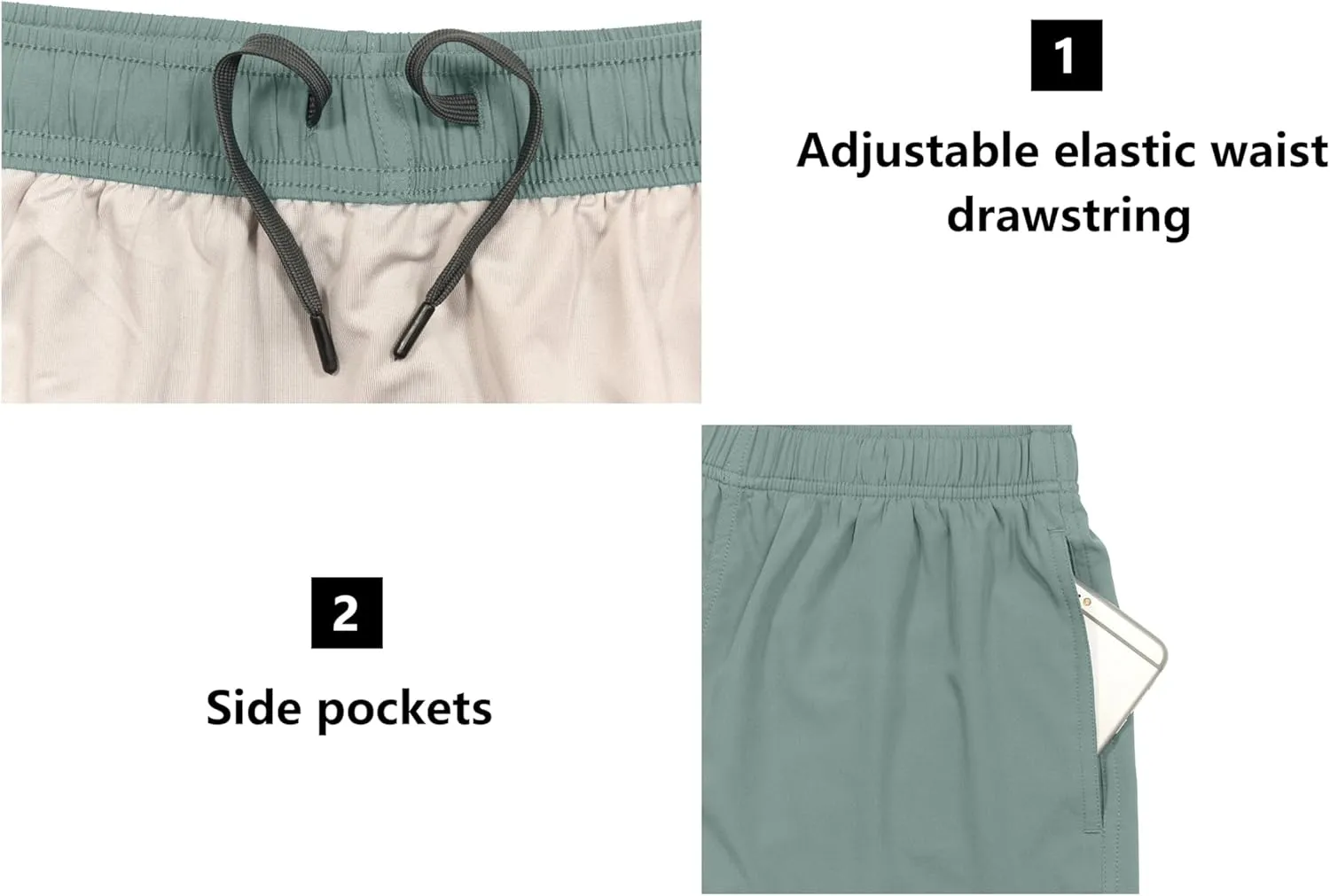 Little Donkey Andy Women's Running Shorts, Lightweight Stretch Workout Outdoor Hiking Bicycle Athletic Shorts with Pockets