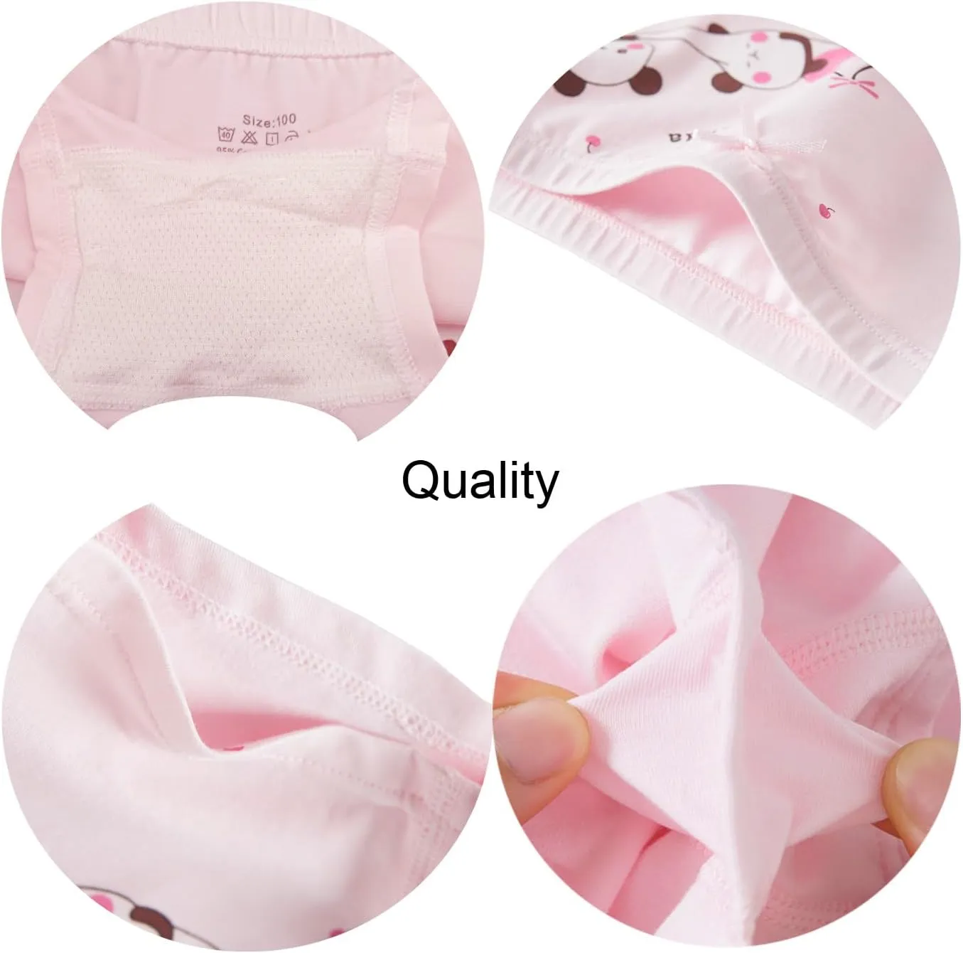 Little Girls Cotton Boy Shorts Toddler Panties Baby Princess Underwear (Pack of 4)