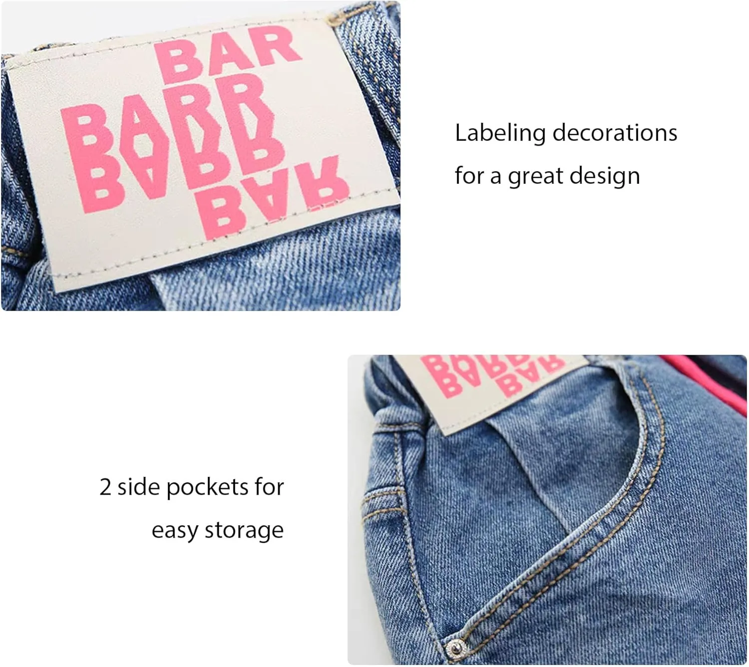 Little Girls Jean Shorts Denim Shorts Elastic Waist Drawstring Shorts for Girls 7-14 Years