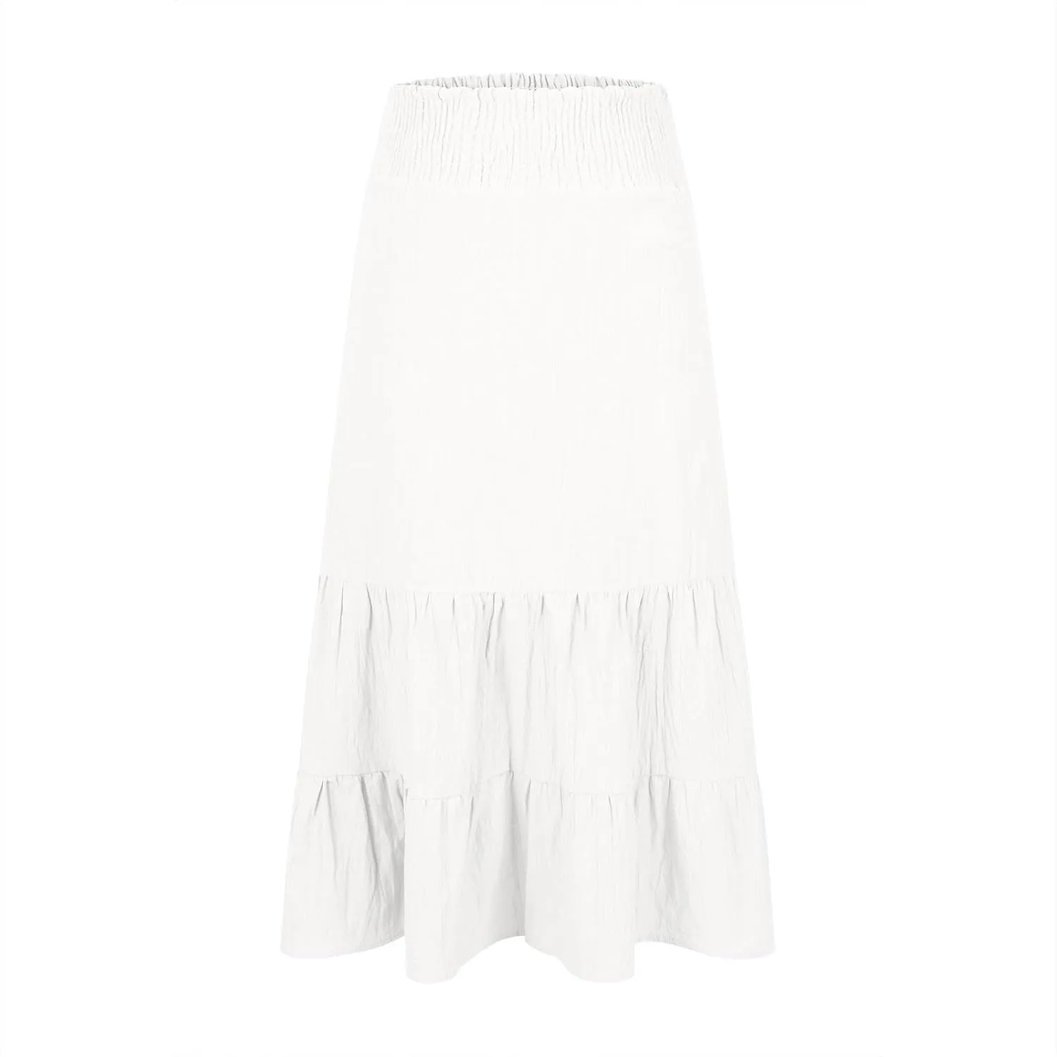 Long Flowy Skirts for Women Summer Ruffle Skirts High Waist Boho Skirts Pleated A Line Skirts Casual Vacation Skirts