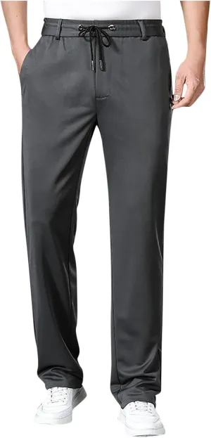 Men Cargo Chino Pants Casual Linen Stretchy Drawstring Waist Pant Sweatpants Joggers Sports Gym Jogging