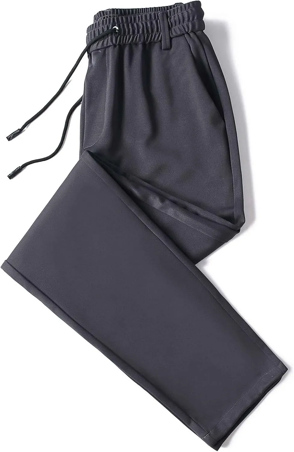 Men Cargo Chino Pants Casual Linen Stretchy Drawstring Waist Pant Sweatpants Joggers Sports Gym Jogging