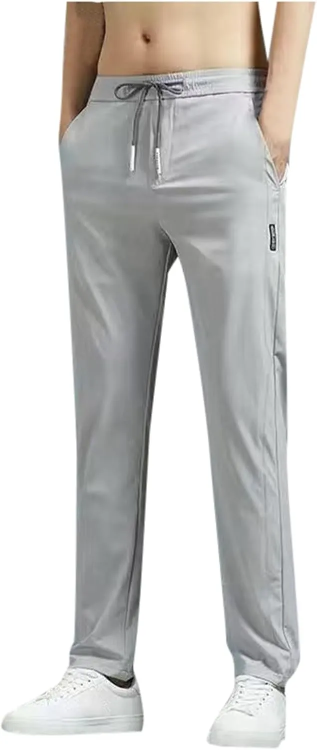 Men Cargo Combat Pants Casual Cotton Stretch Drawstring Waist Pant Comfort Sweatpants Joggers Loose Fit Yoga