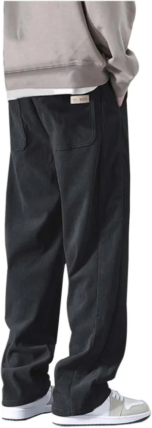 Men Jogging Pants Casual Joggers Sports Running Fitness Gym Sweatpant Open Hem Elasticated Stretch Waist Pant