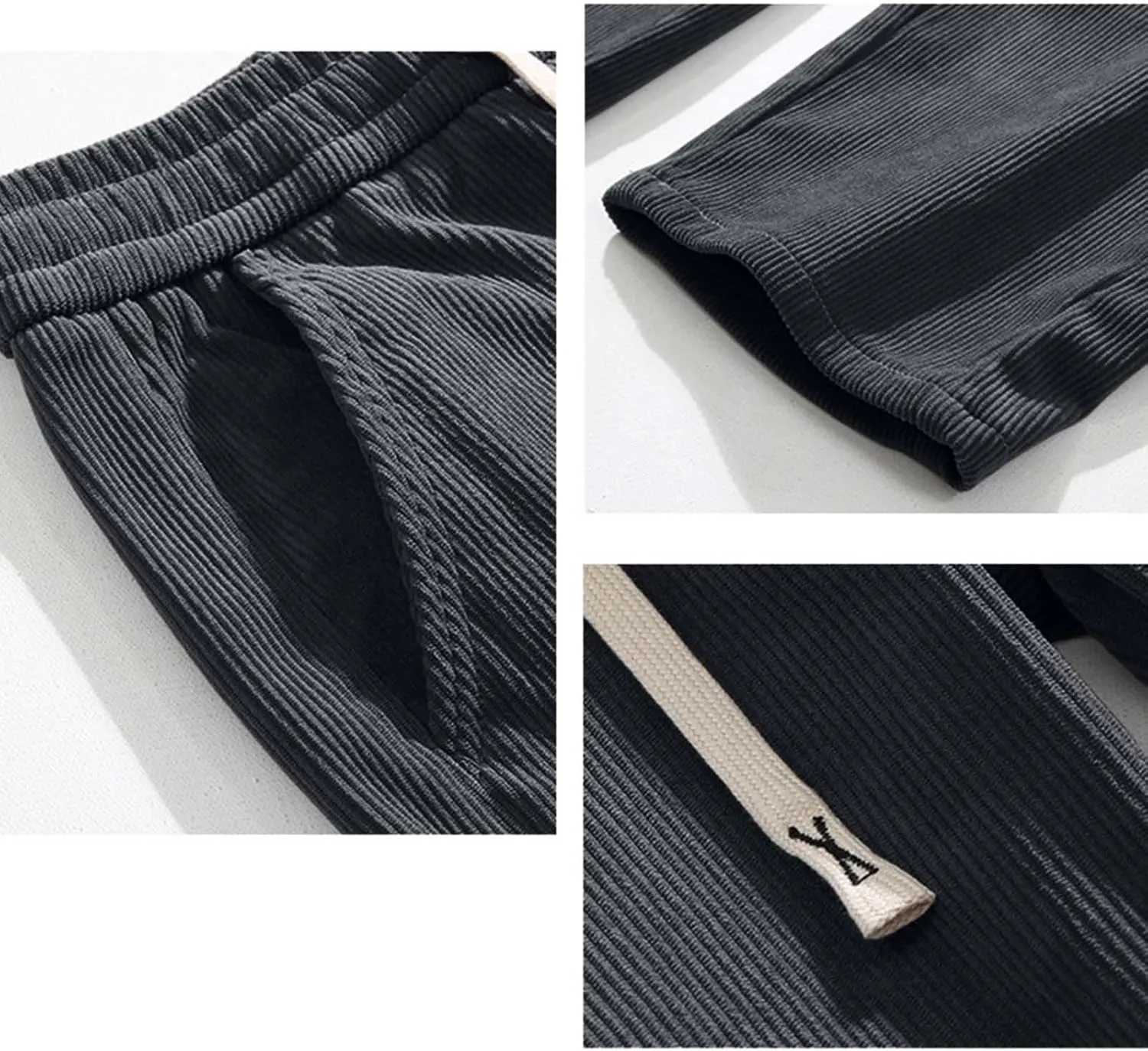 Men Jogging Pants Casual Joggers Sports Running Fitness Gym Sweatpant Open Hem Elasticated Stretch Waist Pant