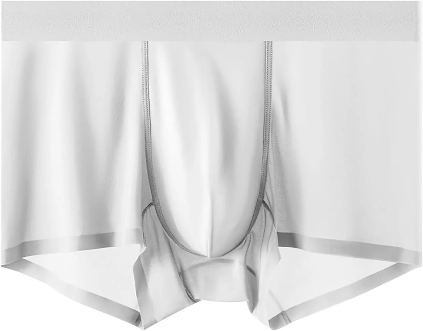 Men Underwear Boxer Brief Ball Pouch Comfort Soft Underwear Breathable Elastic Waist Lounge Shorts Pants Nightwear