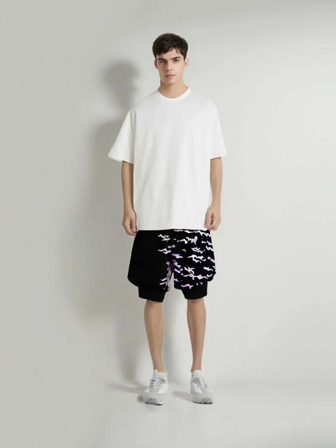 Mens 2 in 1 Anime Gym Shorts Running Shorts Quick Dry Athletic Shorts with Liner Workout Shorts