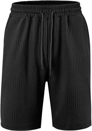 Mens Athletic Shorts Waffle Texture Gym Shorts Lightweight Quick Dry Shorts for Sports Training Running