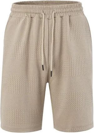 Mens Athletic Shorts Waffle Texture Gym Shorts Lightweight Quick Dry Shorts for Sports Training Running