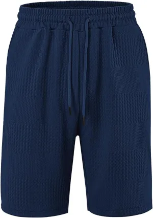 Mens Athletic Shorts Waffle Texture Gym Shorts Lightweight Quick Dry Shorts for Sports Training Running