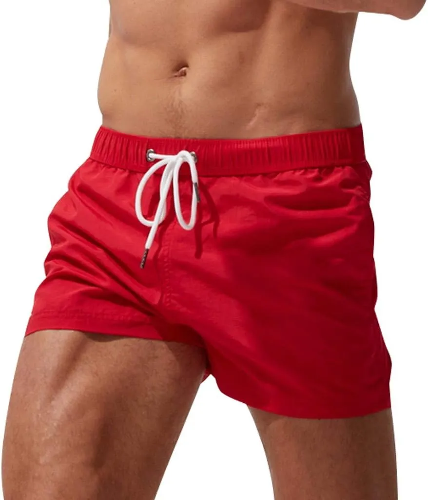 Men's Athletic Shorts with Pockets Slim Drawstring Stretch Basketball Shorts Lightweight Quick Dry Gym Workout Shorts