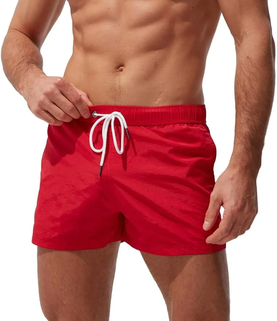 Men's Athletic Shorts with Pockets Slim Drawstring Stretch Basketball Shorts Lightweight Quick Dry Gym Workout Shorts