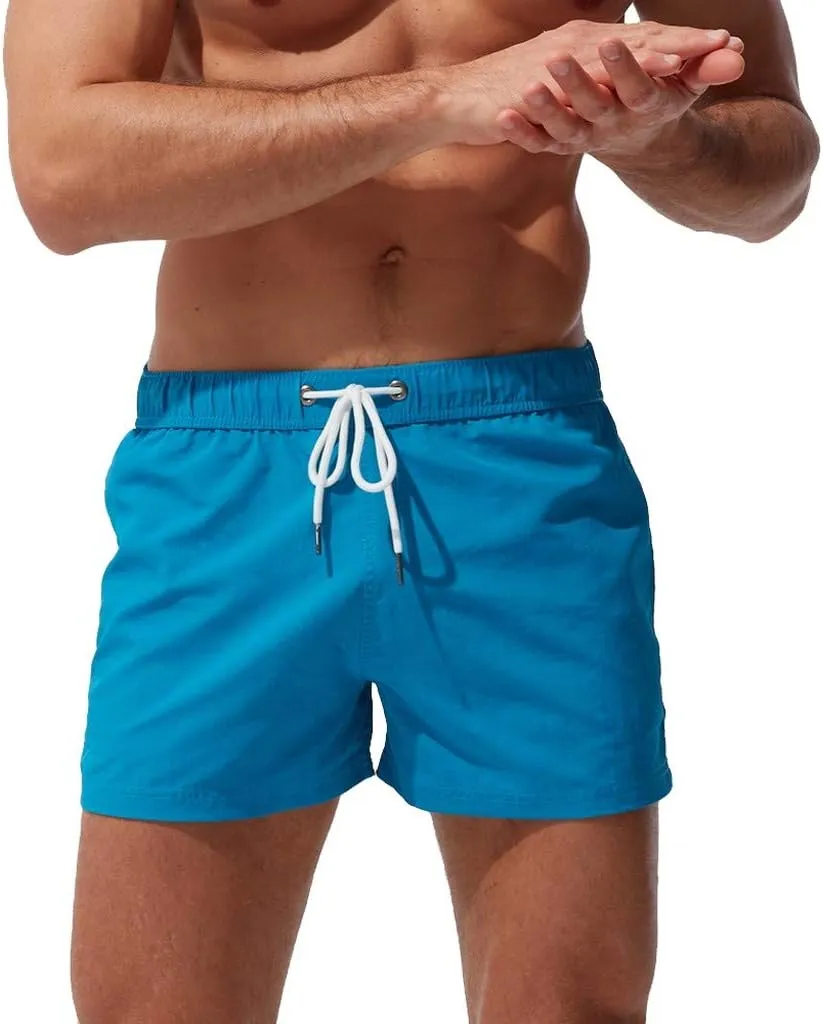 Men's Athletic Shorts with Pockets Slim Drawstring Stretch Basketball Shorts Lightweight Quick Dry Gym Workout Shorts