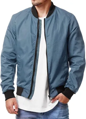 Mens Bomber Jacket Lightweight Slim Fit Softshell Windbreaker