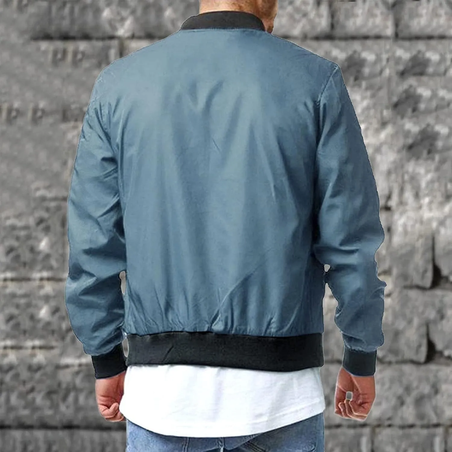 Mens Bomber Jacket Lightweight Slim Fit Softshell Windbreaker