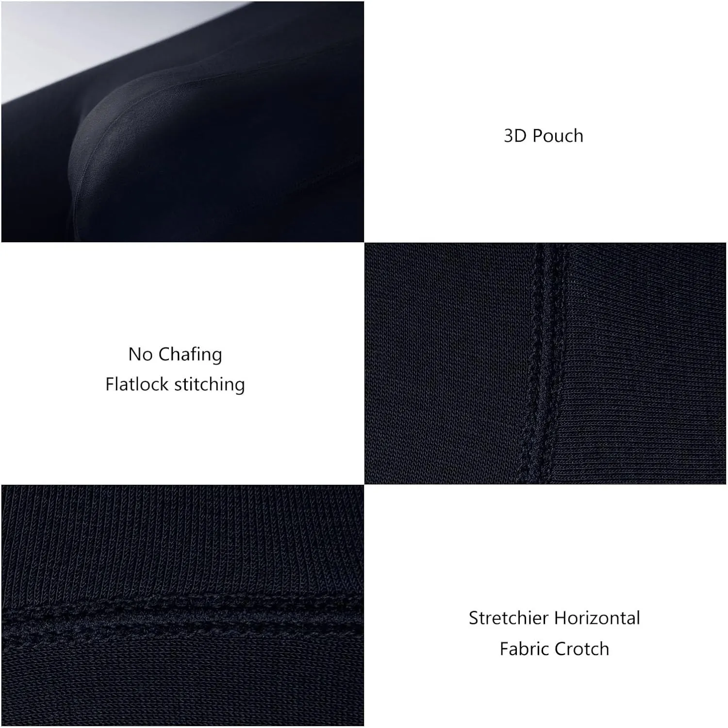 Men's Breathable Viscose Moisture Wicking No Roll Waistband Tagless Underwear Boxer Briefs, Pack of 5