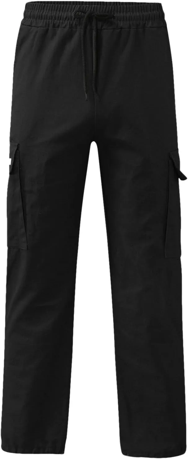 Mens Cargo Combat Work Pant Gym Running Jogger Soft Sweatpant Loose Cuffed Hem Pant Track Lounge