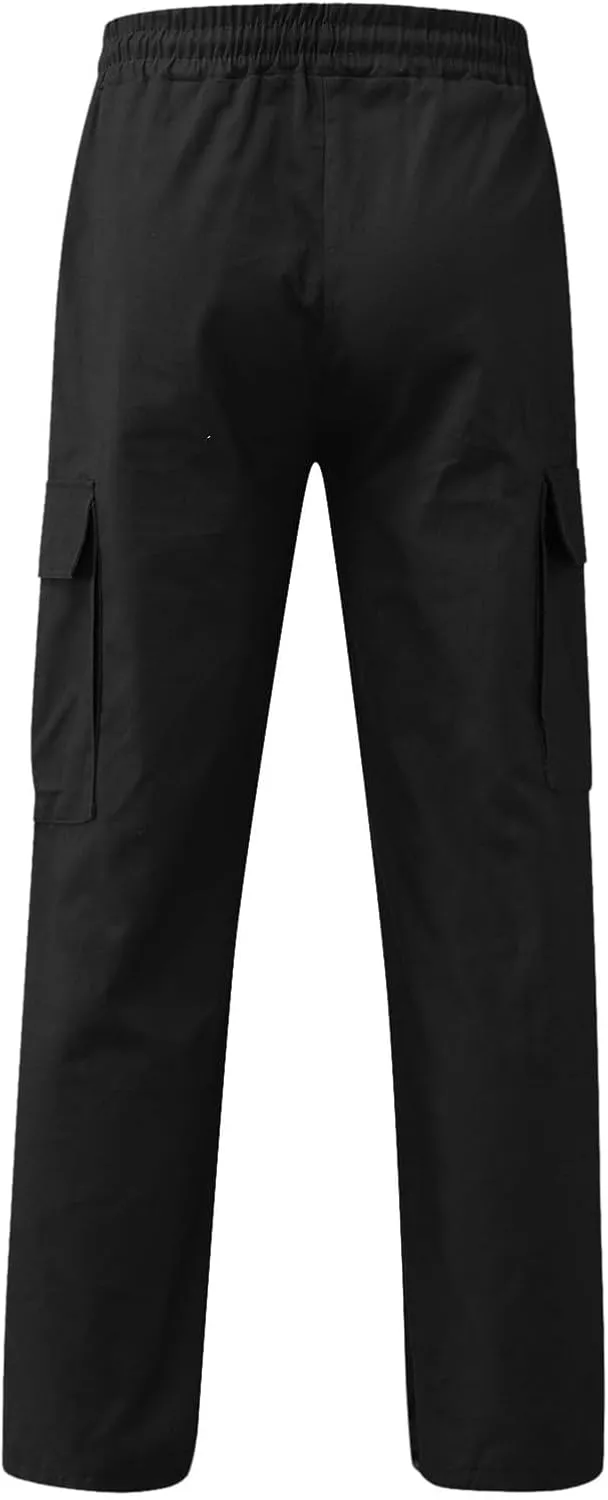 Mens Cargo Combat Work Pant Gym Running Jogger Soft Sweatpant Loose Cuffed Hem Pant Track Lounge