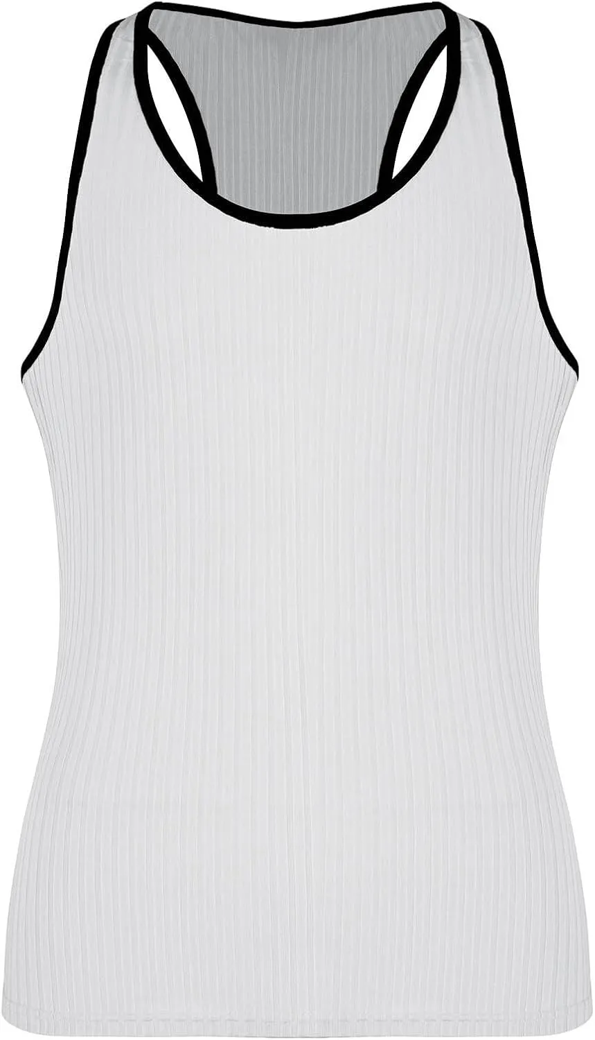 Men's Casual Ribbed Knit Tank Top Slim Fit Athletic Sleeveless Muscle T Shirts Summer Workout Gym Fitness Undershirts