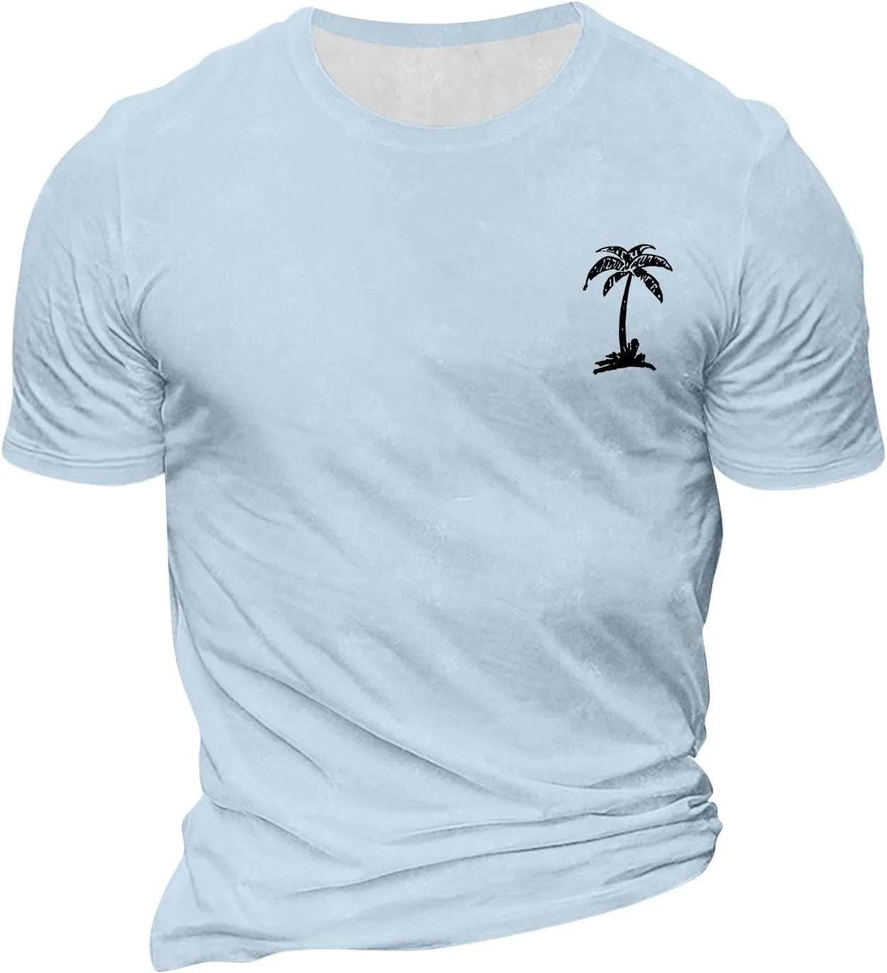 Mens Casual Shirts Graphic Round Neck Short Sleeve Loose Summer Fashion T-Shirt