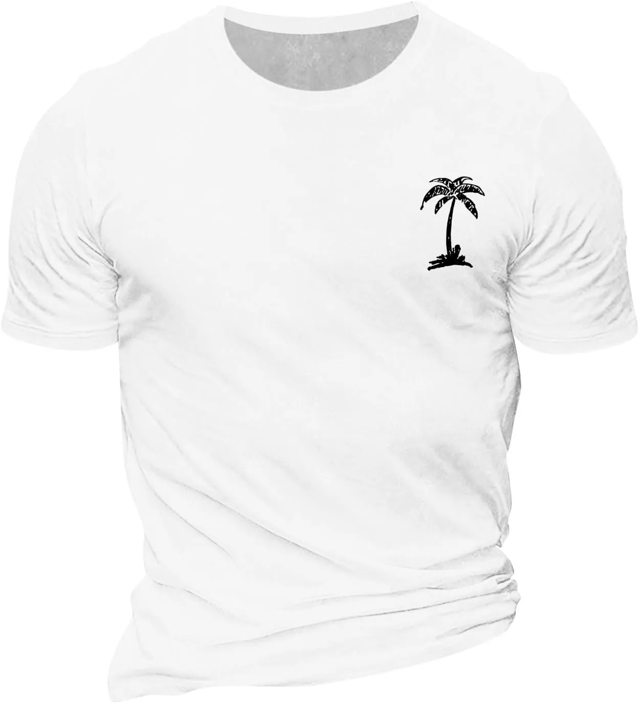 Mens Casual Shirts Graphic Round Neck Short Sleeve Loose Summer Fashion T-Shirt