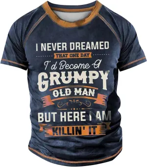 Men's Casual Shirts Graphic Tees Letter Print Short Sleeve T Shirts Summer Casual Tee Top T Shirts, S-6XL