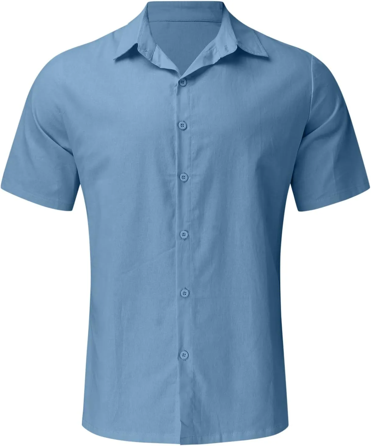 Men's Classic Fit Short Sleeve Button Down Shirts Summer Regular Fit Comfort Stretch Dress Shirt Casual Beach Work Tops