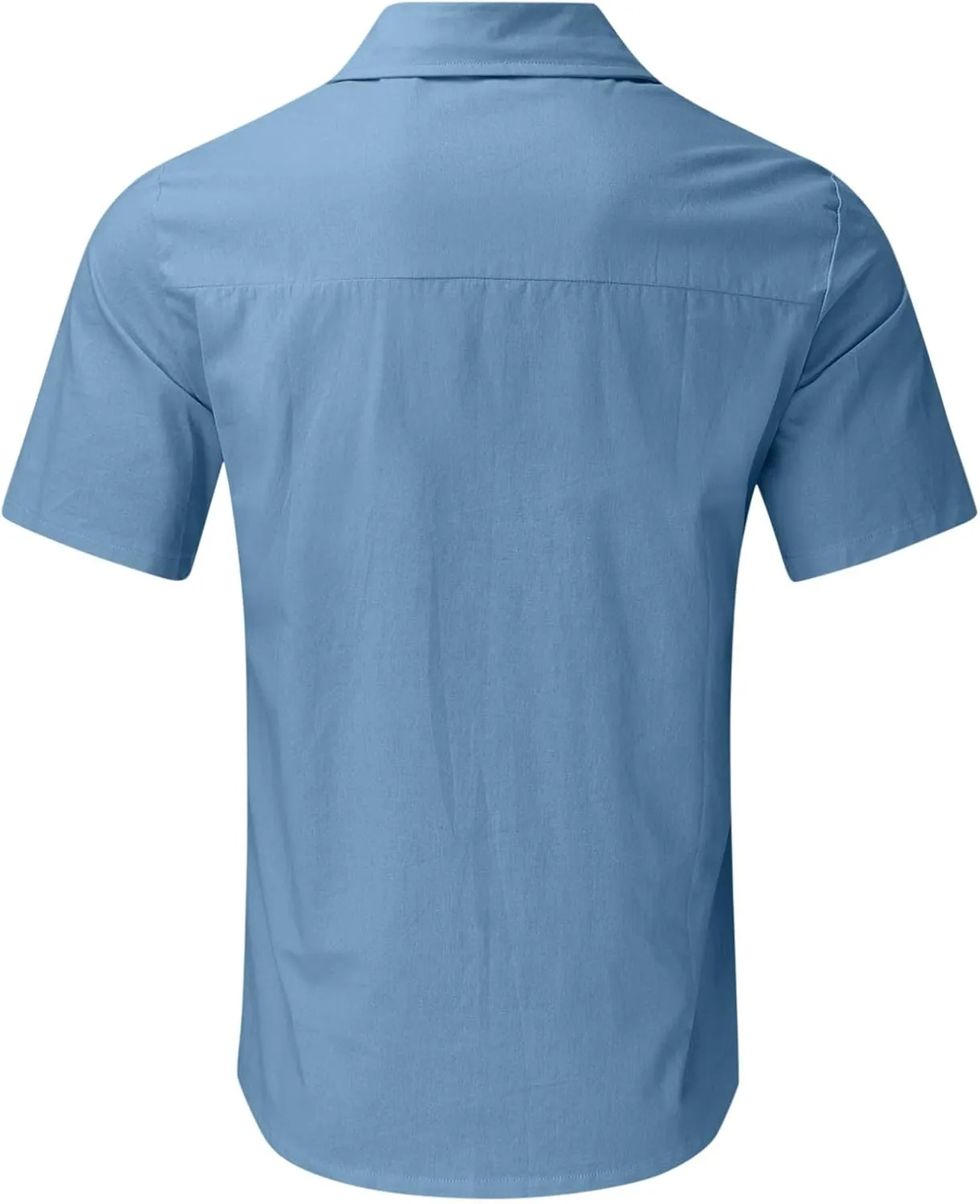 Men's Classic Fit Short Sleeve Button Down Shirts Summer Regular Fit Comfort Stretch Dress Shirt Casual Beach Work Tops