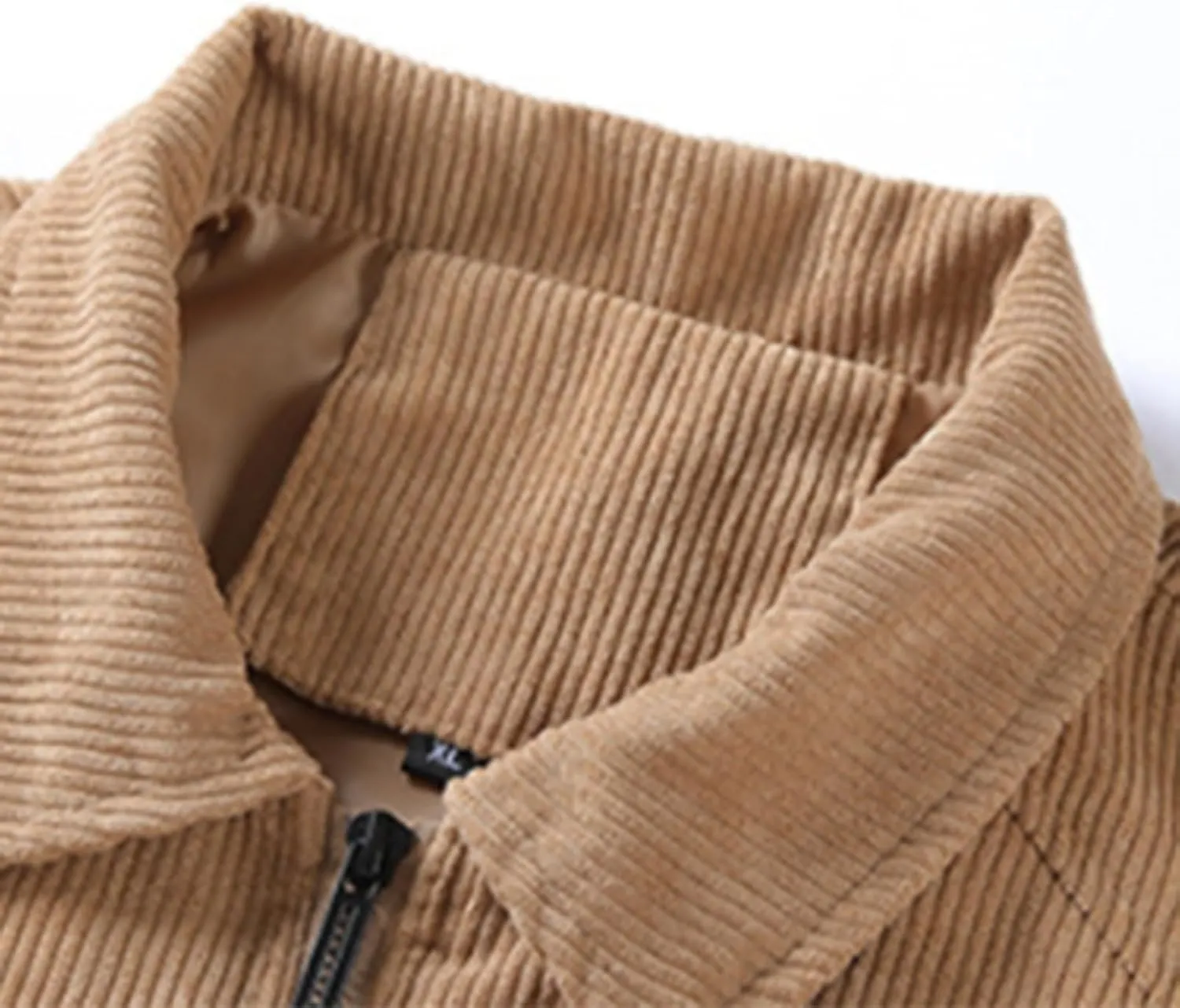 Men's Corduroy Jacket Windbreaker Heavyweight Coat Casual Stylish Full Zip Up Ribbed Work Bomber Jackets with Pockets