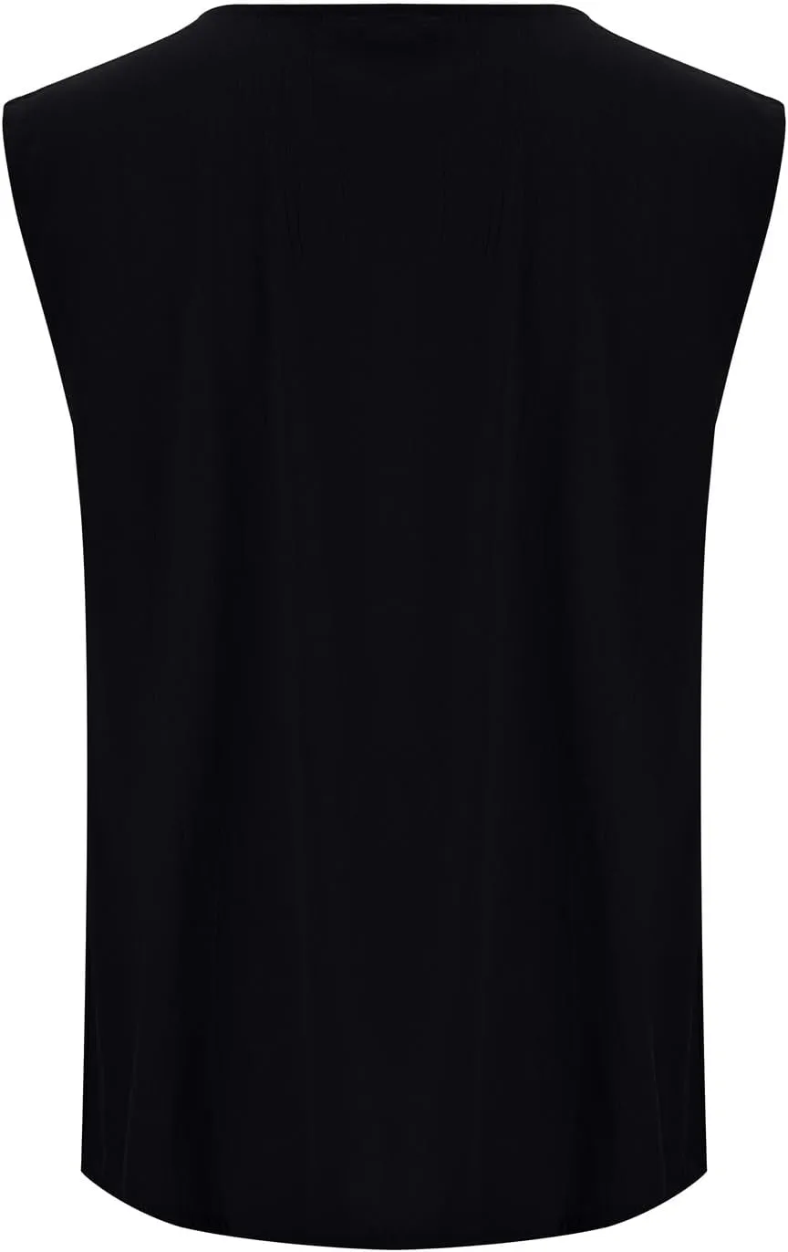 Mens Cotton Linen Vest Button Down Tank Top Sleeveless Solid Vest Jacket Casual Summer Big and Tall T Shirts