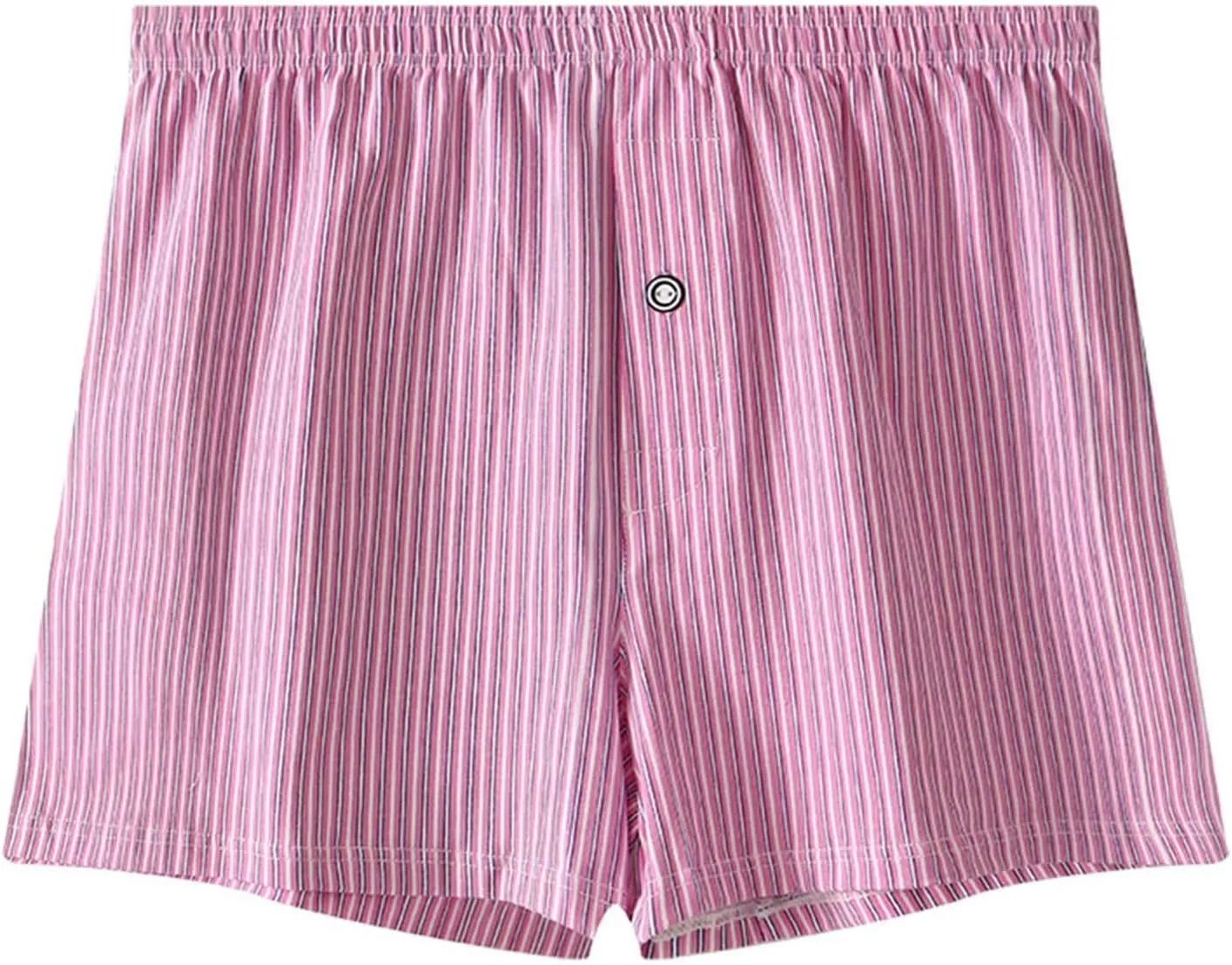 Men's Cotton Striped Underwear Shorts Breathable Sports Boxer Briefs Button Plaid Pajamas Lounge Loose Bottoms Pjs