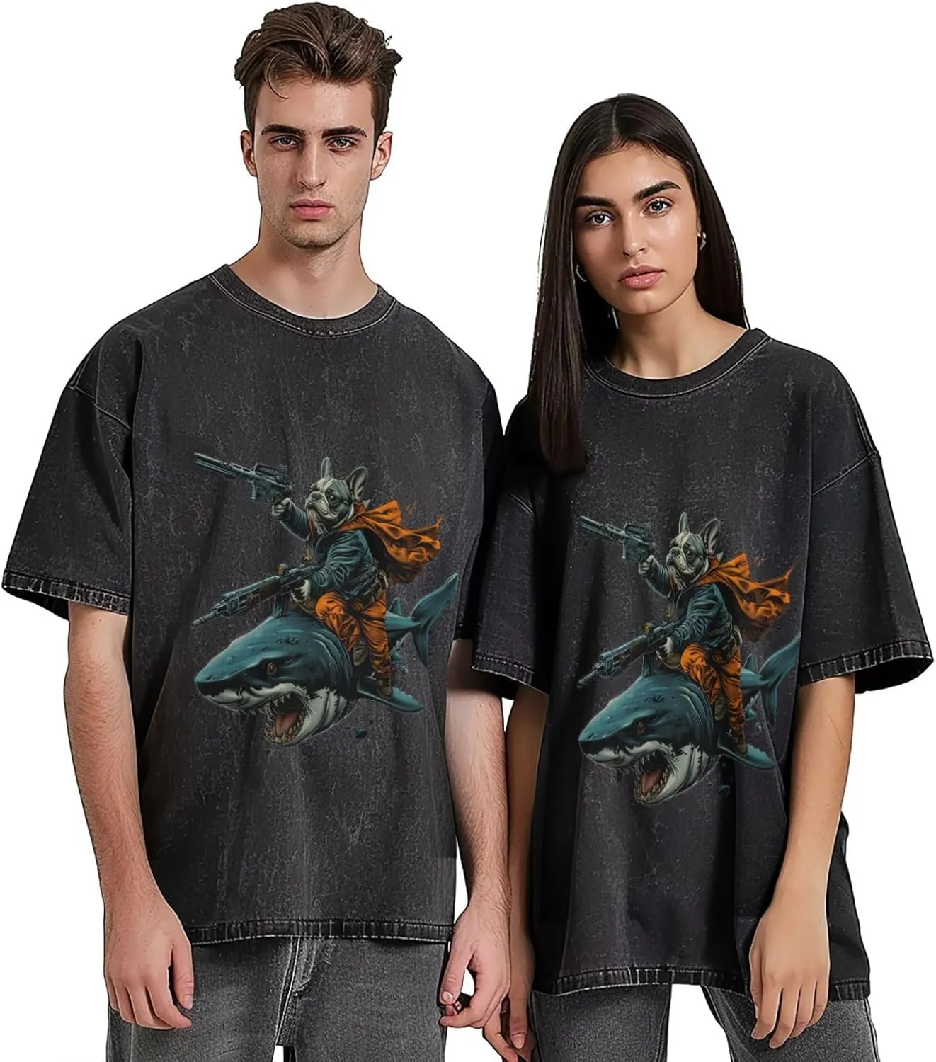 Mens Graphic Cotton T-Shirts Tees Men's Crew Unisex Wash T-Shirts for Men or Women