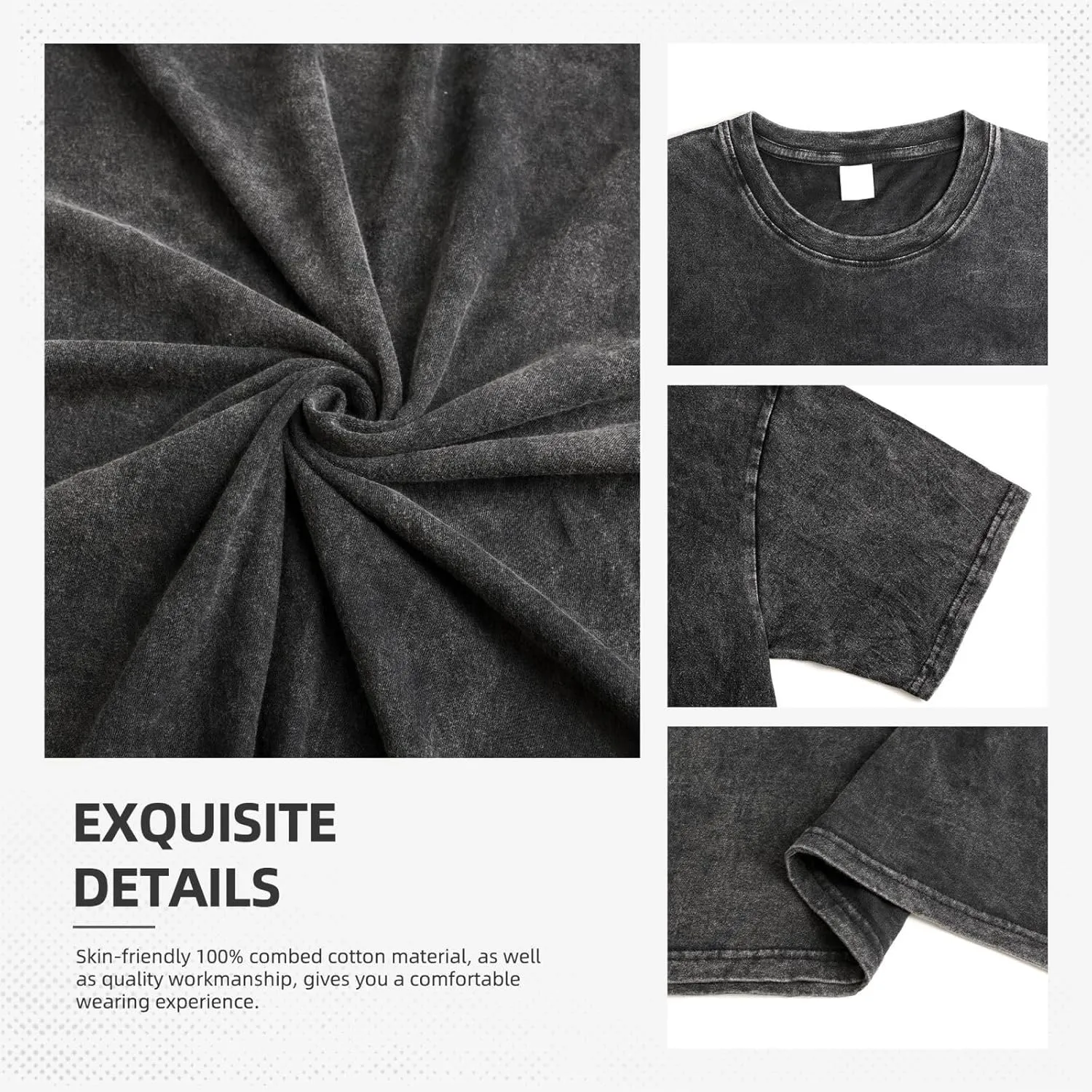 Mens Graphic Cotton T-Shirts Tees Men's Crew Unisex Wash T-Shirts for Men or Women