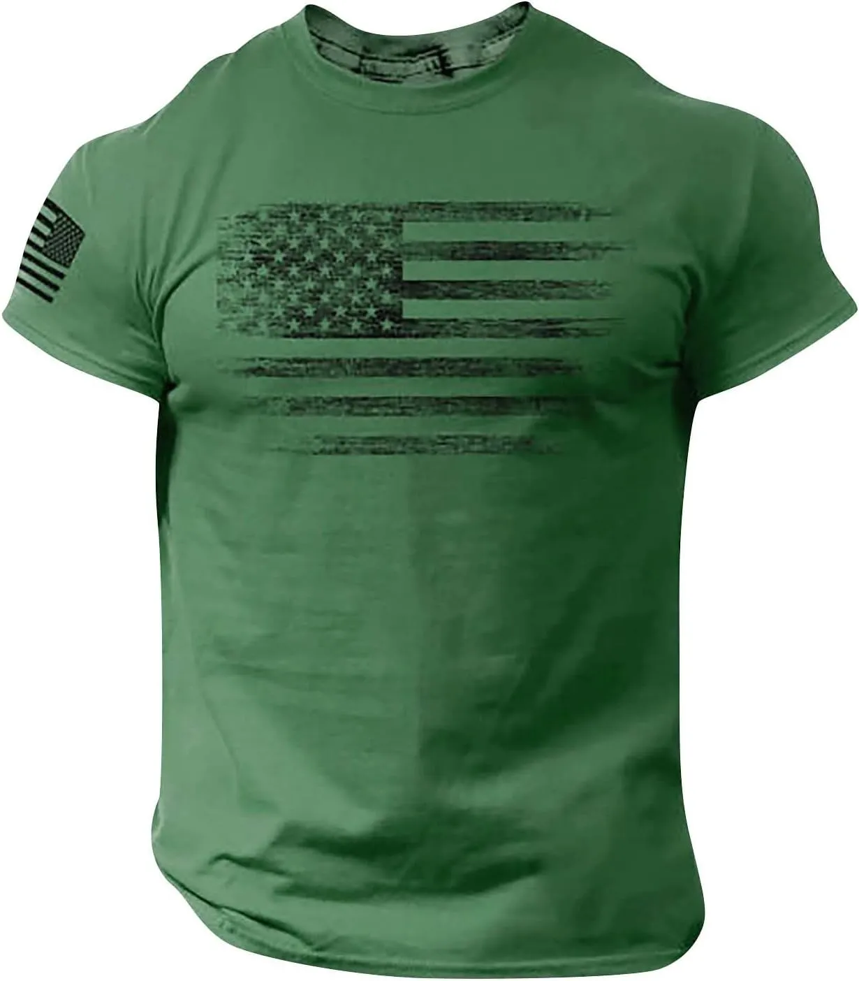 Men's Graphic T-Shirts Short Sleeve 4Th of July T Shirts Slim Fit Summer Casual Print Muscle Tee Shirt, M-XL