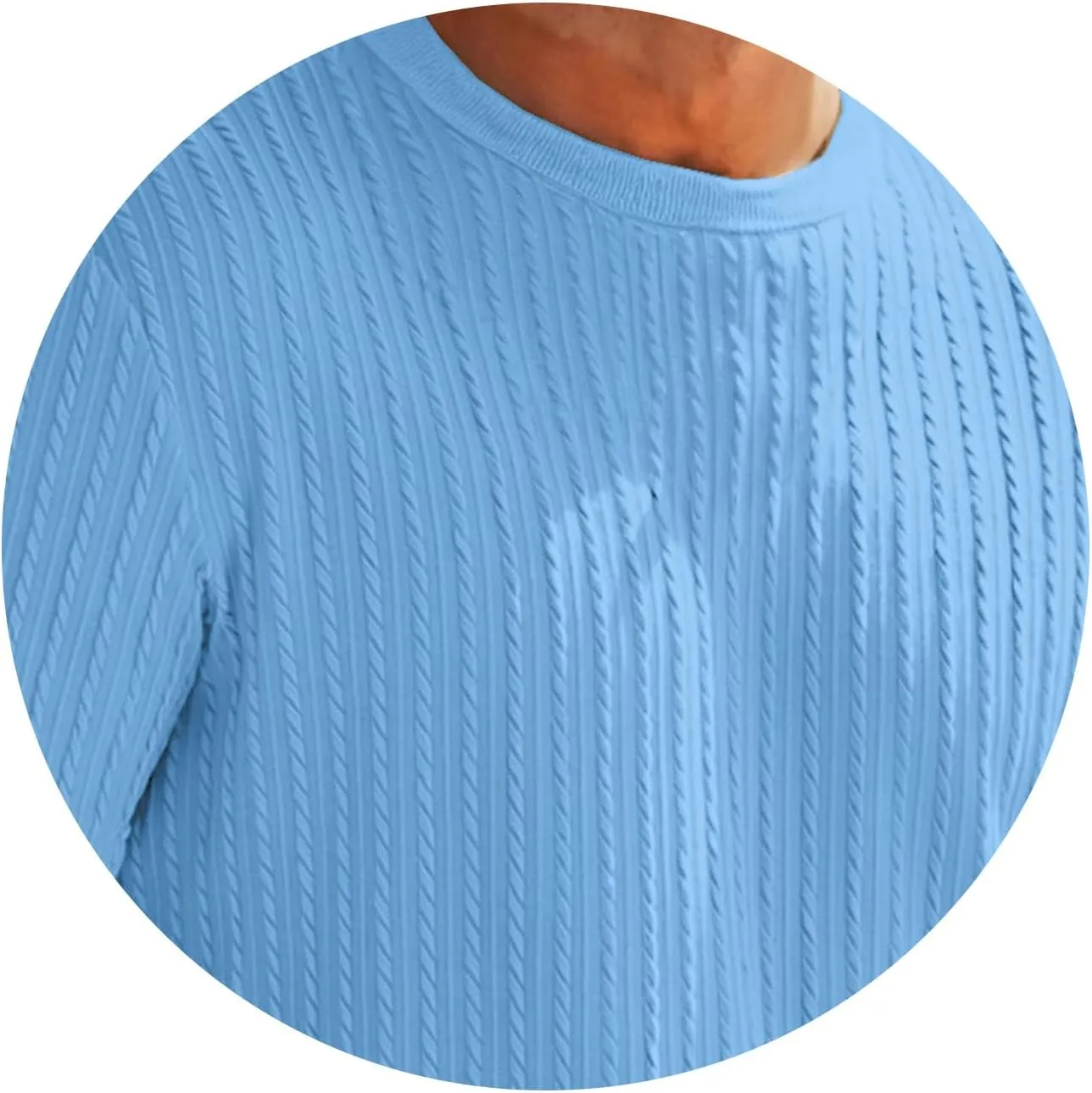 Mens Knit Striped T Shirts Short Sleeve Crewneck Stretch Ribbed Textured Shirts Casual Summer Athletic Solid Tee Tops