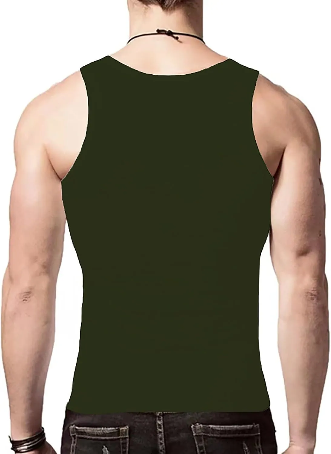 Men's Lightweight Cotton Tank Undershirts Hooded Tank Top Breathable Sleeveless Vest Fashion Casual Vest