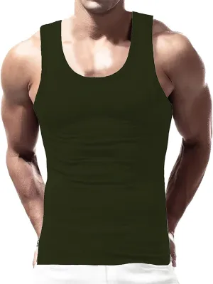 Men's Lightweight Cotton Tank Undershirts Hooded Tank Top Breathable Sleeveless Vest Fashion Casual Vest