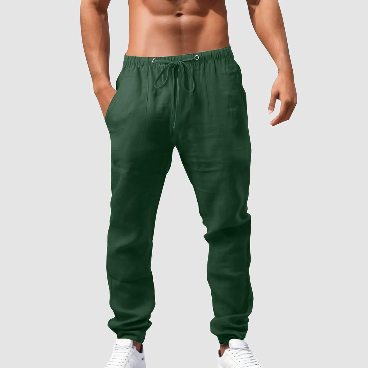 Men's Lightweight Jogging Pant Cargo Chino Work Joggers Baggy Sports Casual Sweatpants Stretch Long Pants