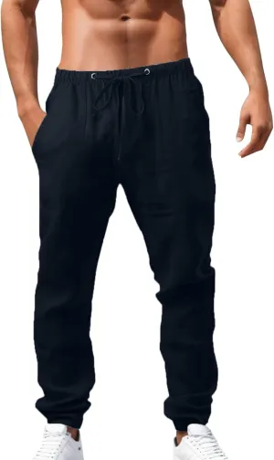 Men's Lightweight Jogging Pant Cargo Chino Work Joggers Baggy Sports Casual Sweatpants Stretch Long Pants