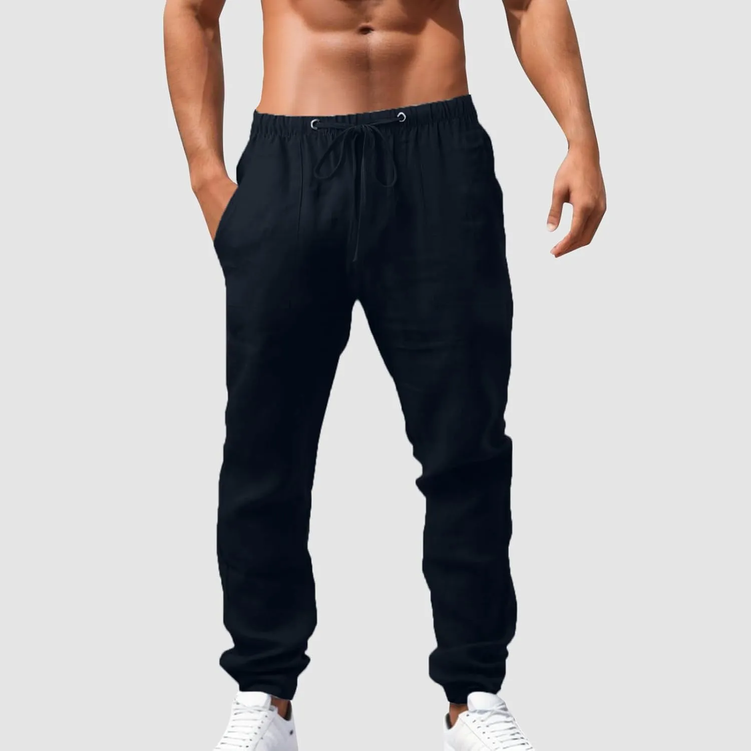 Men's Lightweight Jogging Pant Cargo Chino Work Joggers Baggy Sports Casual Sweatpants Stretch Long Pants