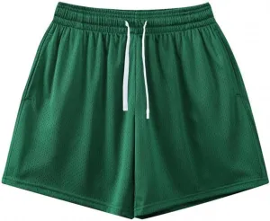 Men's Mesh Shorts Loose Fit Breathable Lightweight Running Sport Pants Fashion Drawstring Casual Shorts with Pockets