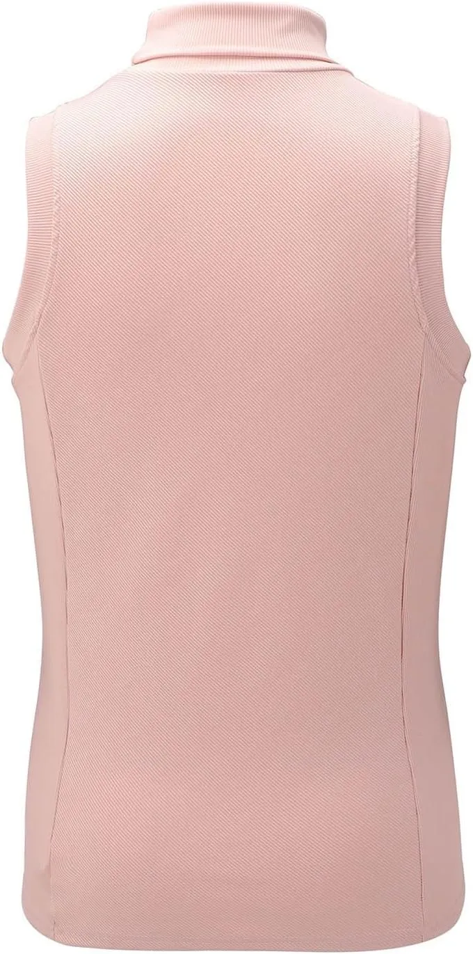 Men's Mock Turtleneck Tank Tops Ribbed Knit Slim Fit Sleeveless Vest Sport Fitness Quick Dry Workout Shirt Pullover