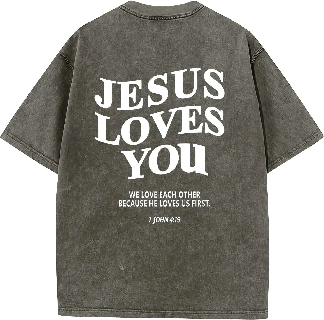 Men's Oversized T Shirts Heavy Cotton Vintage Washed Distressed Letter Graphic Tees Casual Loose Fit Summer Tops