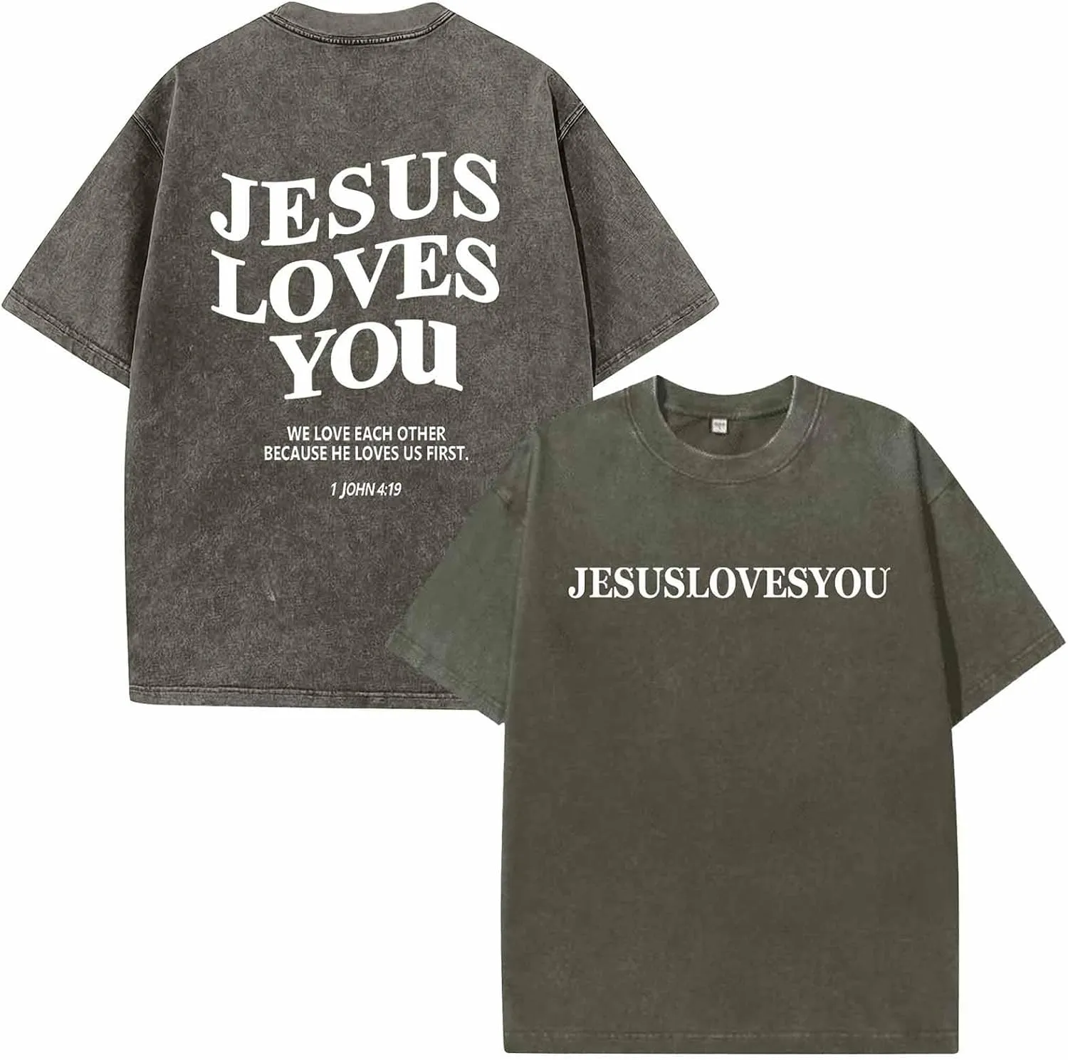 Men's Oversized T Shirts Heavy Cotton Vintage Washed Distressed Letter Graphic Tees Casual Loose Fit Summer Tops