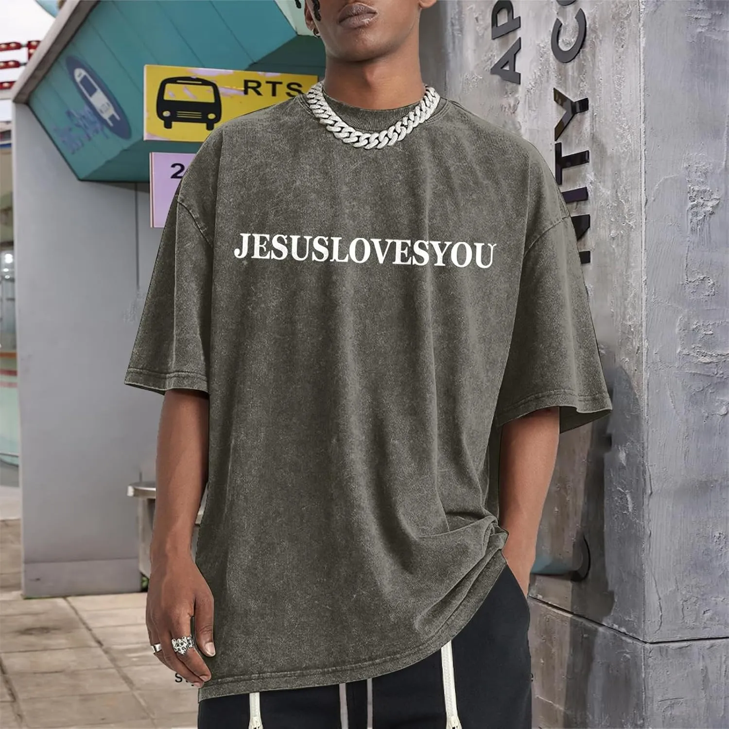 Men's Oversized T Shirts Heavy Cotton Vintage Washed Distressed Letter Graphic Tees Casual Loose Fit Summer Tops