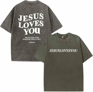 Men's Oversized T Shirts Heavy Cotton Vintage Washed Distressed Letter Graphic Tees Casual Loose Fit Summer Tops